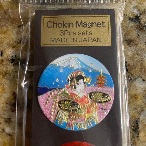 Japanese Chokin gold etched magnets - Picture 2 of 10